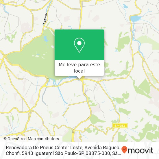 Renovadora De Pneus Center Leste, Avenida Ragueb Chohfi, 5940 Iguatemi São Paulo-SP 08375-000 mapa
