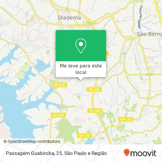 Passagem Guabiroba, 25, Eldorado Diadema-SP mapa