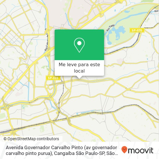 Avenida Governador Carvalho Pinto (av governador carvalho pinto purua), Cangaíba São Paulo-SP mapa