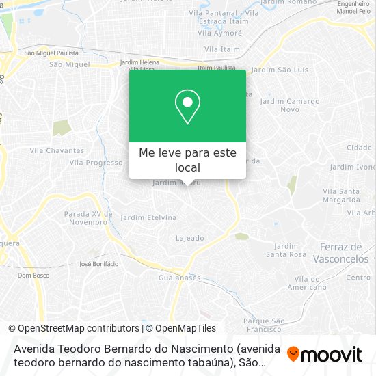 Avenida Teodoro Bernardo do Nascimento (avenida teodoro bernardo do nascimento tabaúna) mapa