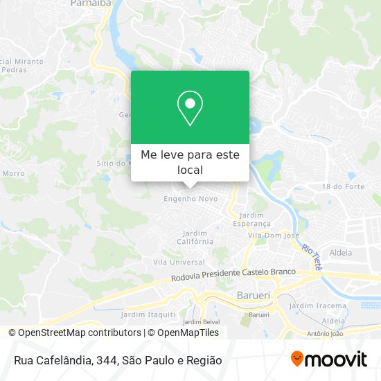 Rua Cafelândia, 344 mapa