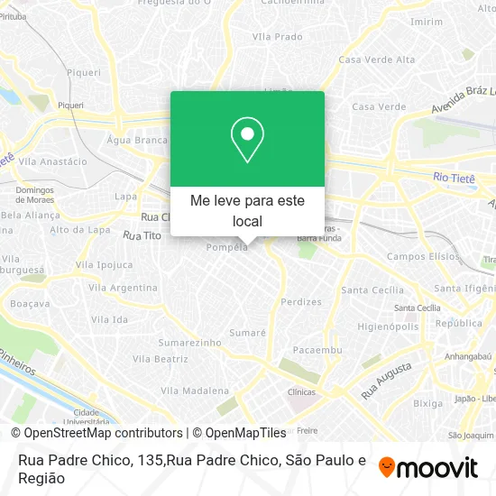 Rua Padre Chico, 135,Rua Padre Chico mapa
