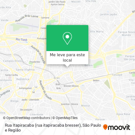 Rua Itapiracaba (rua itapiracaba bresser) mapa