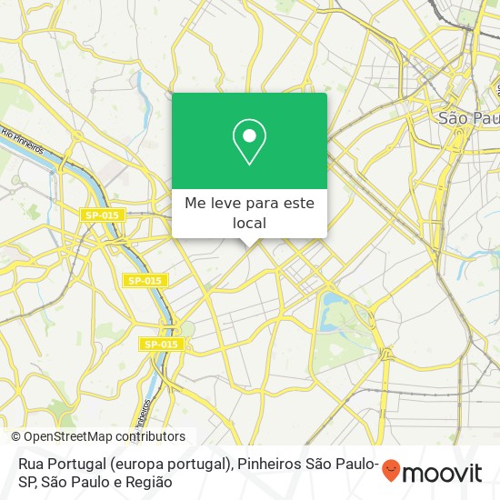 Rua Portugal (europa portugal), Pinheiros São Paulo-SP mapa