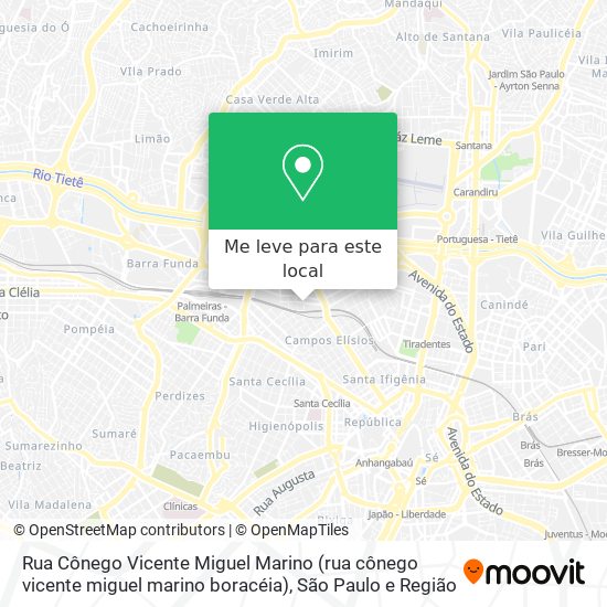 Rua Cônego Vicente Miguel Marino (rua cônego vicente miguel marino boracéia) mapa