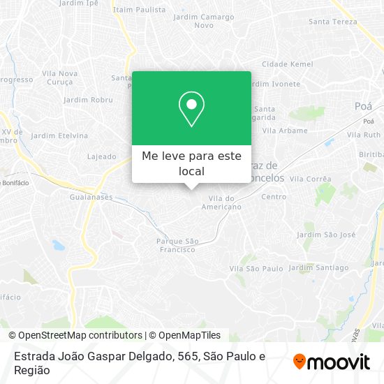 Estrada João Gaspar Delgado, 565 mapa