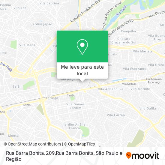 Rua Barra Bonita, 209,Rua Barra Bonita mapa