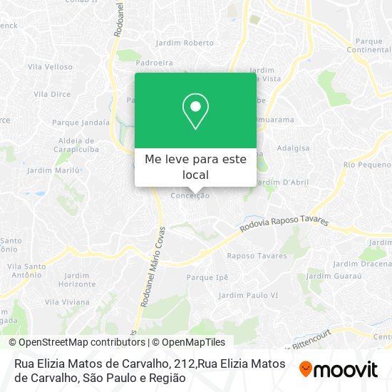 Rua Elizia Matos de Carvalho, 212,Rua Elizia Matos de Carvalho mapa