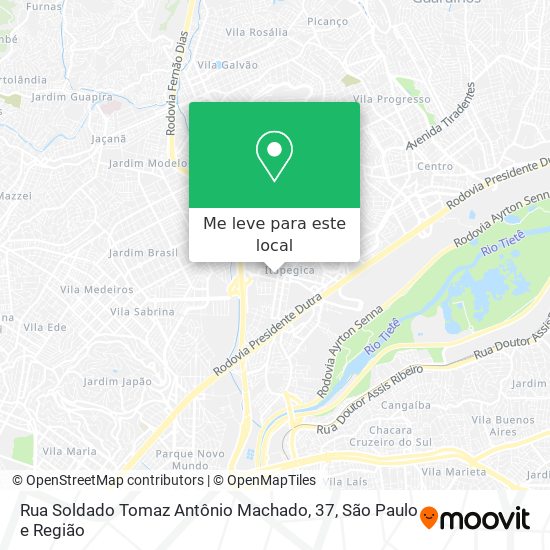Rua Soldado Tomaz Antônio Machado, 37 mapa