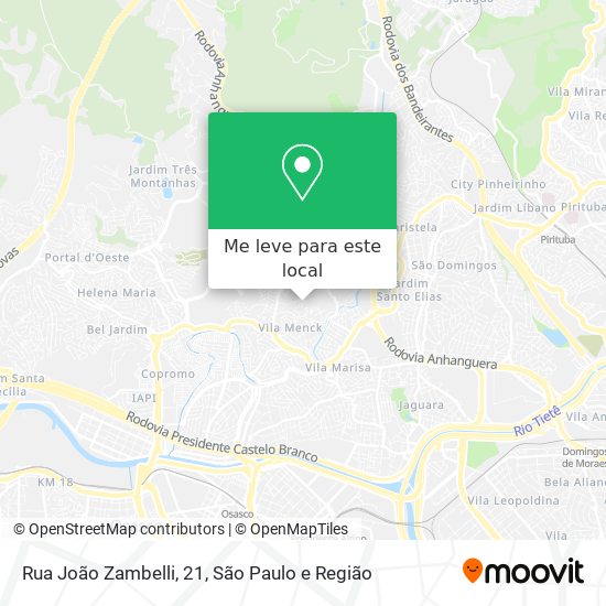 Rua João Zambelli, 21 mapa