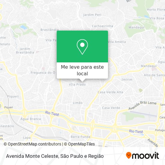 Avenida Monte Celeste mapa