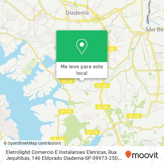 Eletrolighit Comercio E Instalacoes Eletricas, Rua Jequitibás, 146 Eldorado Diadema-SP 09973-250 mapa