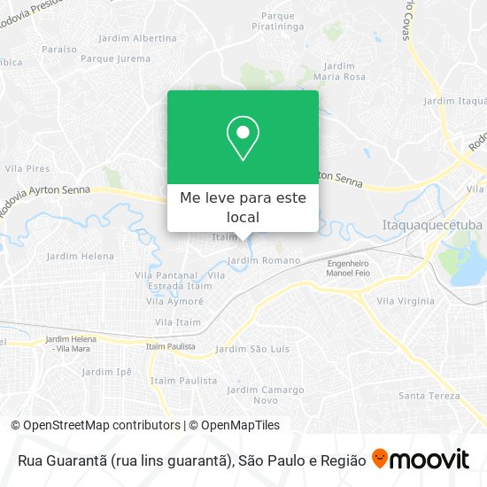 Rua Guarantã (rua lins guarantã) mapa