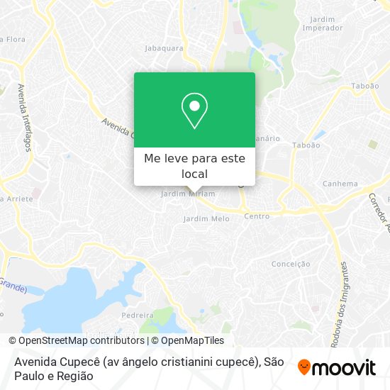 Avenida Cupecê (av ângelo cristianini cupecê) mapa