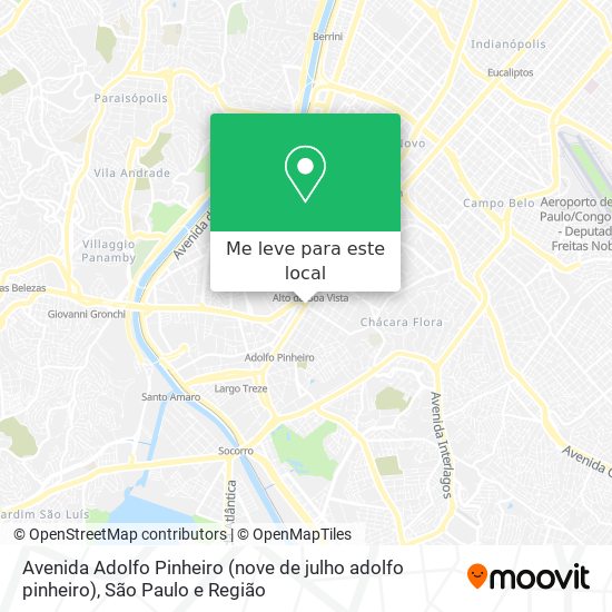 Avenida Adolfo Pinheiro (nove de julho adolfo pinheiro) mapa