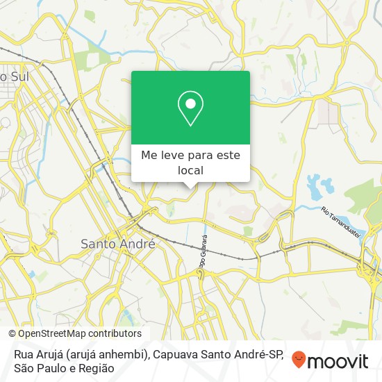 Rua Arujá (arujá anhembi), Capuava Santo André-SP mapa