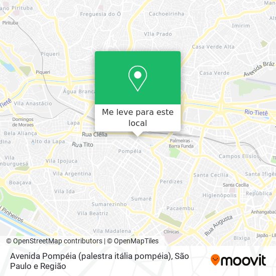 Avenida Pompéia (palestra itália pompéia) mapa