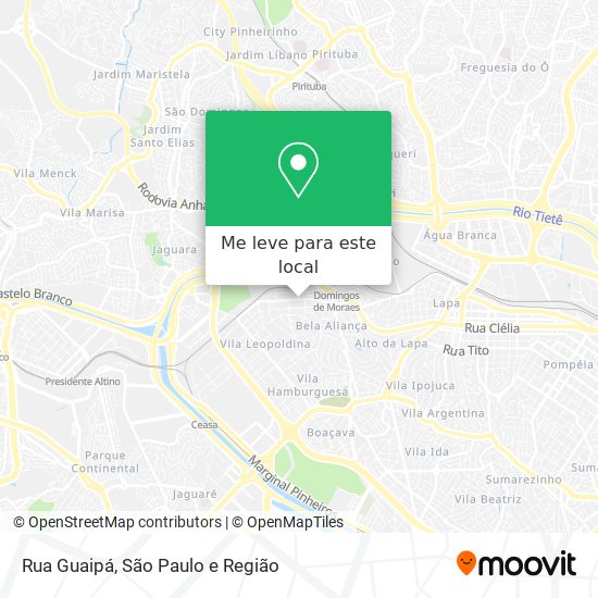 Rua Guaipá mapa