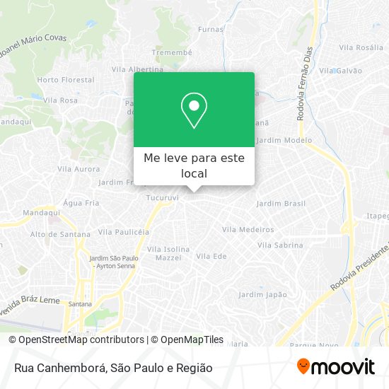Rua Canhemborá mapa