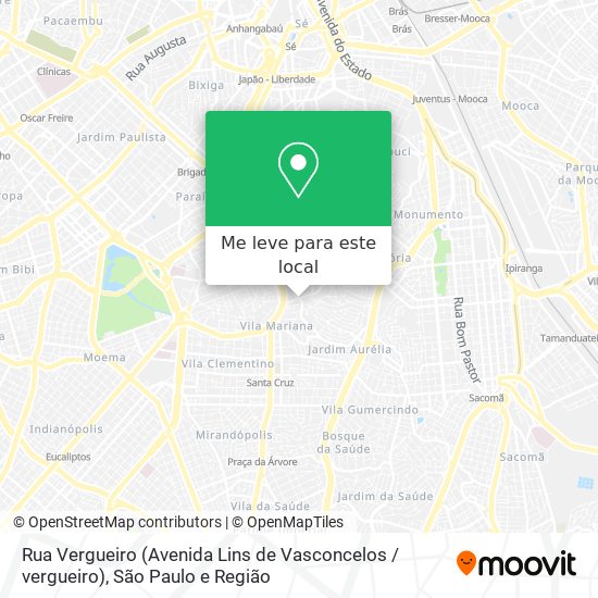 Rua Vergueiro (Avenida Lins de Vasconcelos / vergueiro) mapa