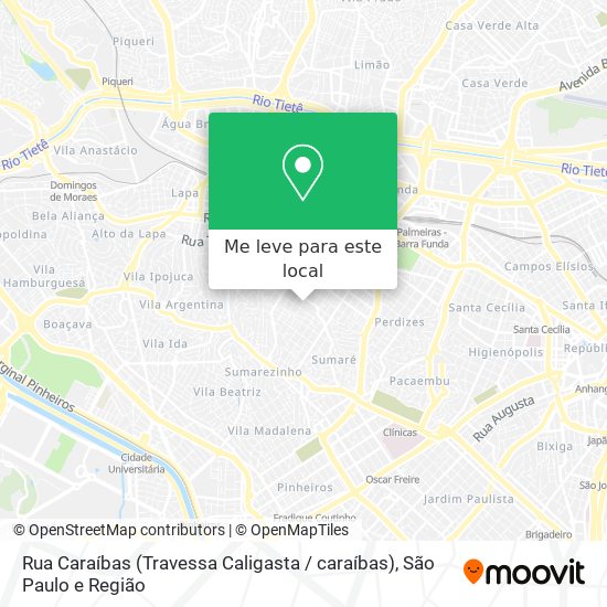 Rua Caraíbas (Travessa Caligasta / caraíbas) mapa