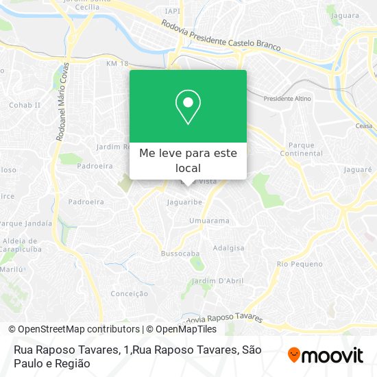 Rua Raposo Tavares, 1,Rua Raposo Tavares mapa