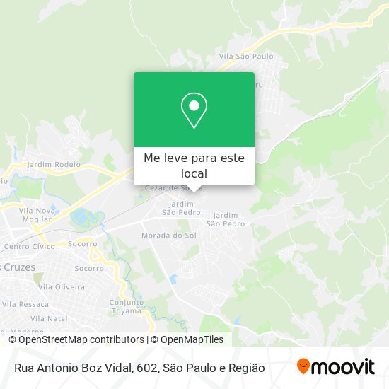 Rua Antonio Boz Vidal, 602 mapa