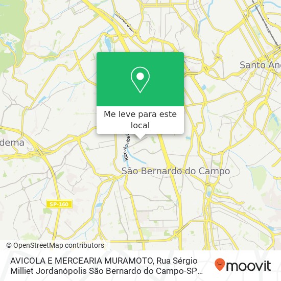 AVICOLA E MERCEARIA MURAMOTO, Rua Sérgio Milliet Jordanópolis São Bernardo do Campo-SP 09892-410 mapa