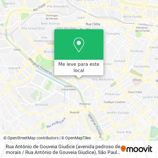 Rua Antônio de Gouveia Giudice (avenida pedroso de morais / Rua Antônio de Gouveia Giudice) mapa