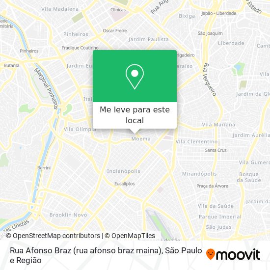 Rua Afonso Braz (rua afonso braz maina) mapa