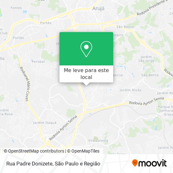 Rua Padre Donizete mapa