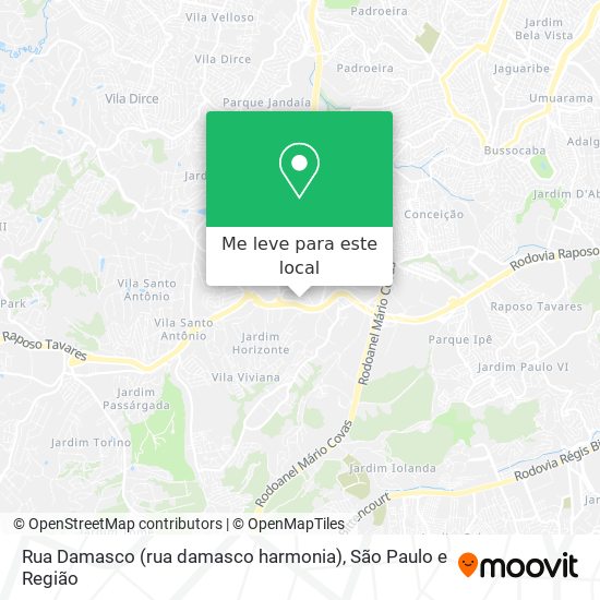 Rua Damasco (rua damasco harmonia) mapa