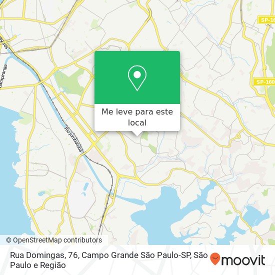 Rua Domingas, 76, Campo Grande São Paulo-SP mapa