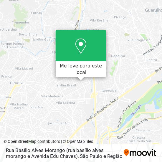 Rua Basílio Alves Morango (rua basílio alves morango e Avenida Edu Chaves) mapa