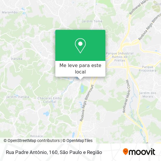 Rua Padre Antônio, 160 mapa