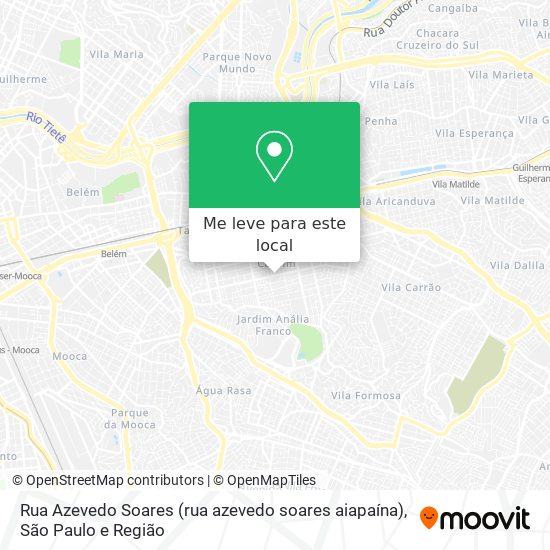 Rua Azevedo Soares (rua azevedo soares aiapaína) mapa