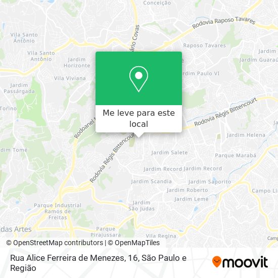 Rua Alice Ferreira de Menezes, 16 mapa