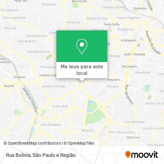 Rua Bolívia mapa