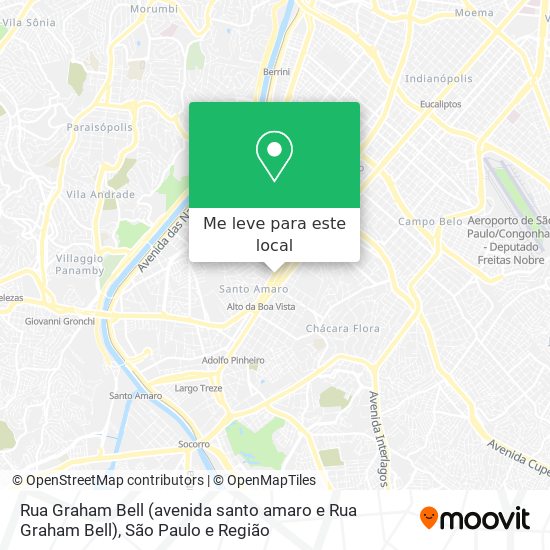 Rua Graham Bell (avenida santo amaro e Rua Graham Bell) mapa