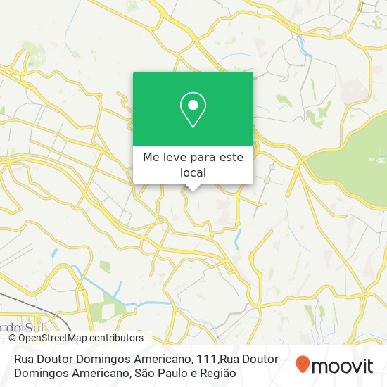 Rua Doutor Domingos Americano, 111,Rua Doutor Domingos Americano, Sapopemba São Paulo-SP mapa