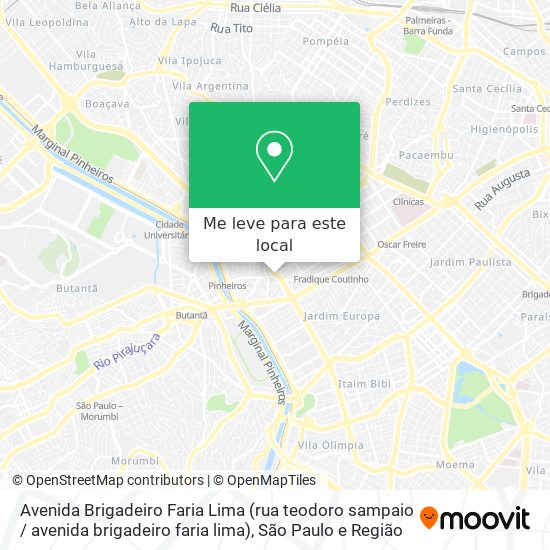 Avenida Brigadeiro Faria Lima (rua teodoro sampaio / avenida brigadeiro faria lima) mapa
