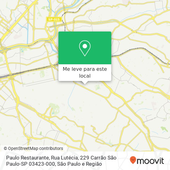 Paulo Restaurante, Rua Lutécia, 229 Carrão São Paulo-SP 03423-000 mapa