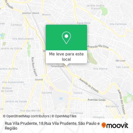 Rua Vila Prudente, 18,Rua Vila Prudente mapa