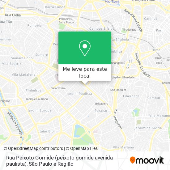 Rua Peixoto Gomide (peixoto gomide avenida paulista) mapa