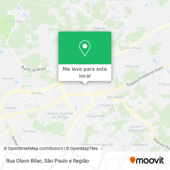 Rua Olavo Bilac mapa