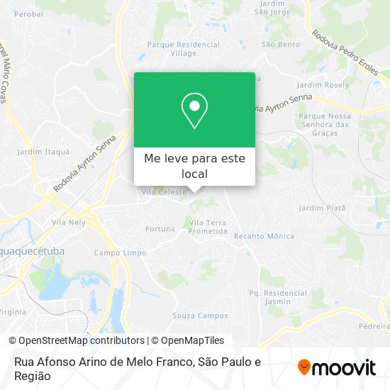 Rua Afonso Arino de Melo Franco mapa