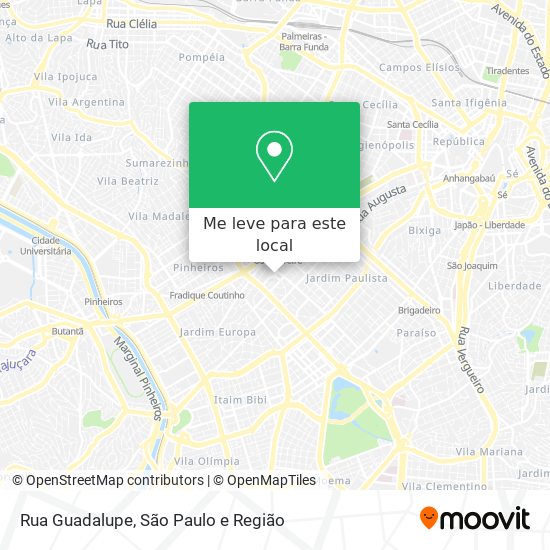 Rua Guadalupe mapa