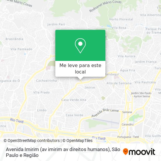 Avenida Imirim (av imirim av direitos humanos) mapa