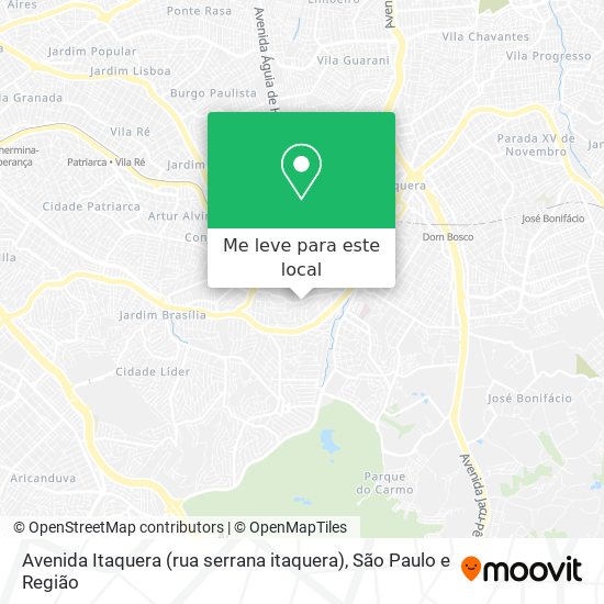 Avenida Itaquera (rua serrana itaquera) mapa