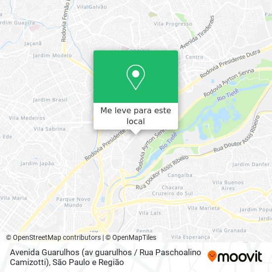 Avenida Guarulhos (av guarulhos / Rua Paschoalino Camizotti) mapa